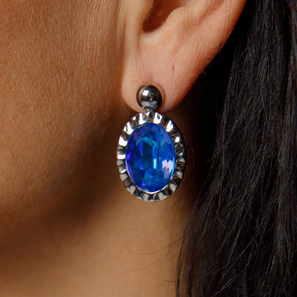 Серьги Qudo TIVOLA UNICA big (S/P) Royal blue delite 2,65 cm 332183