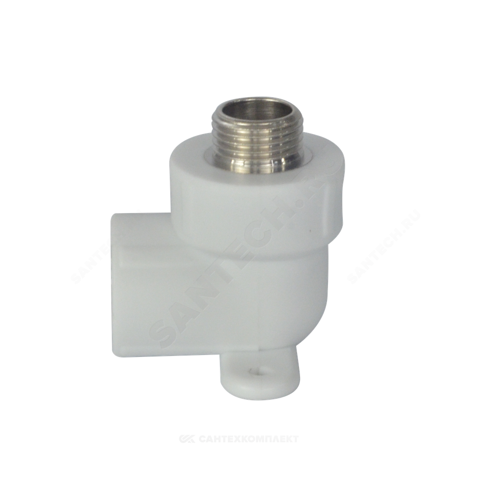 Угольник PP-R комбинированный белый Дн 25х3/4" НР с креплением PRO VALFEX 10121125-PRO