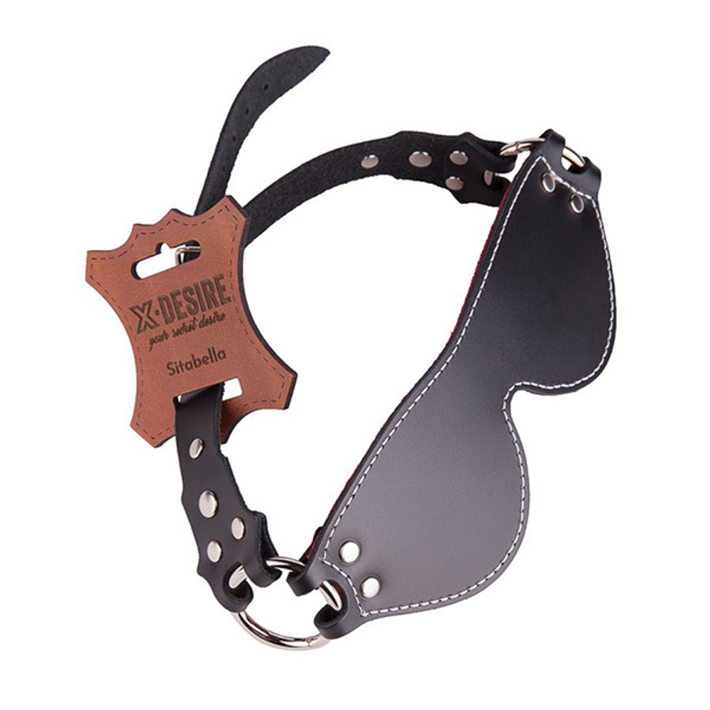 Маска из натуральной кожи с контрастной строчкой по краю Sitabella BDSM Accessories 3175-1