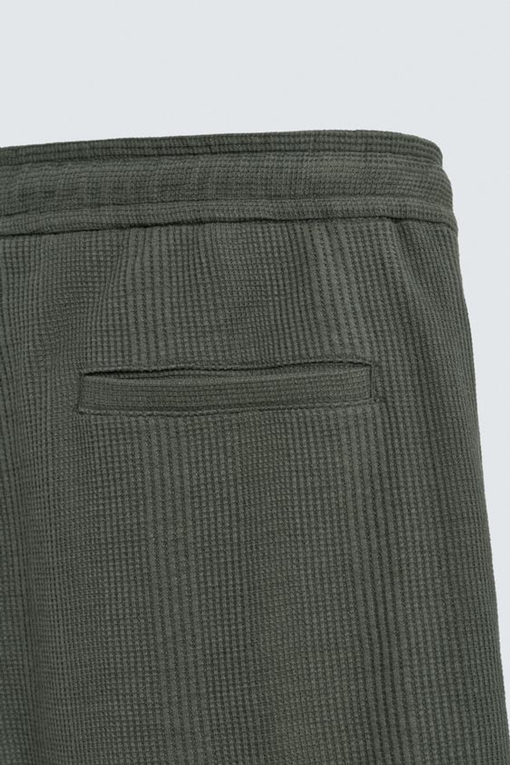 ZARA ШОРТЫ RELAXED FIT ИЗ РЕЛЬЕФНОЙ ТКАНИ, ХАКИ