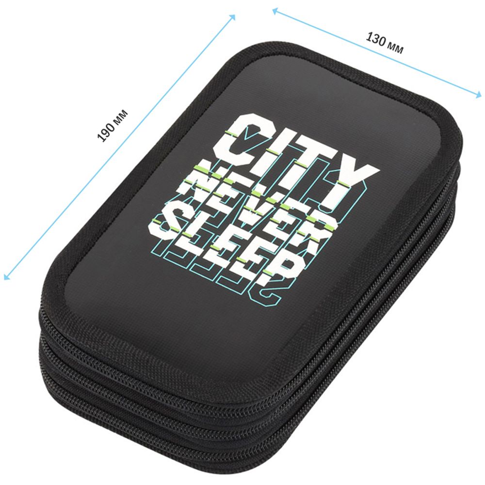 Пенал 3 отделения, 190*110 ArtSpace "Never sleep", ламинация, фольга