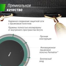 Батут UNIX Line Supreme Basic 14 ft (427 см) зеленый
