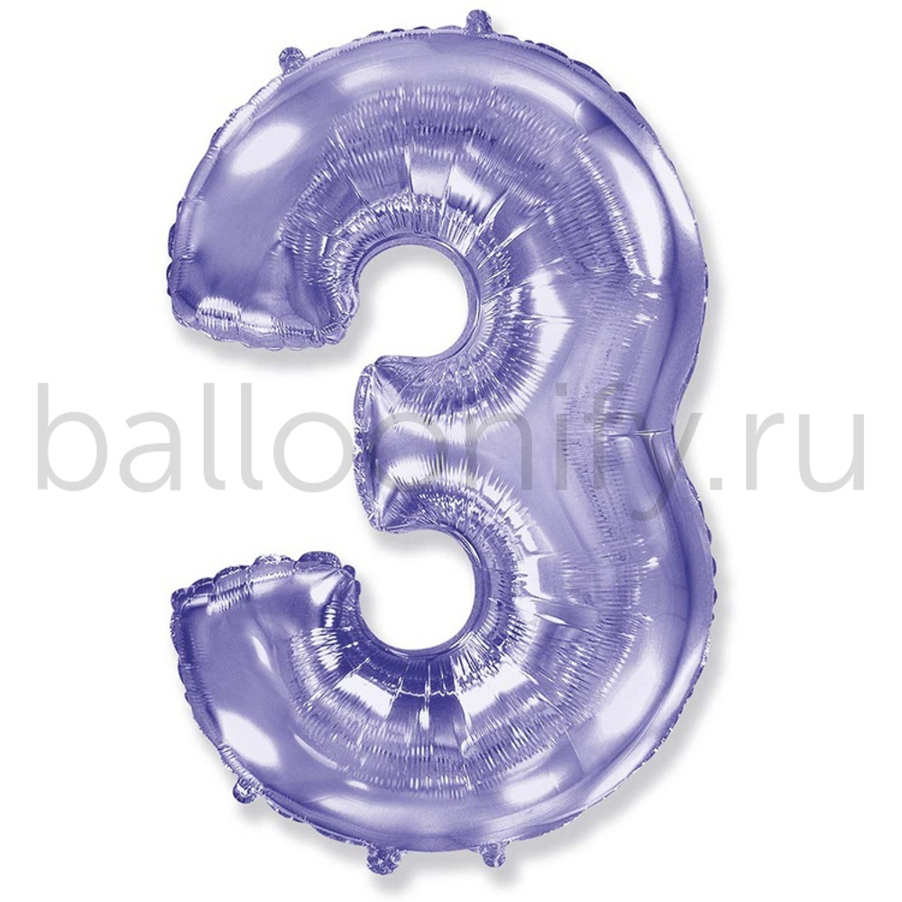 Шар ЦИФРА 3 Lilac 40" 102 см