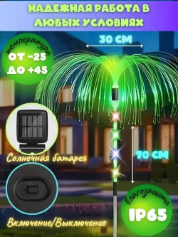 Светильник уличный на солнечной батарее, медуза, фонарь садовый влагозащитный, автоматический