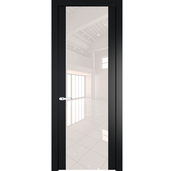 Межкомнатная дверь эмаль Profil Doors 1.7P блэк стекло перламутровый лак