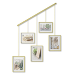 Панно для фотографий exhibit, матовая латунь, 5 эл.