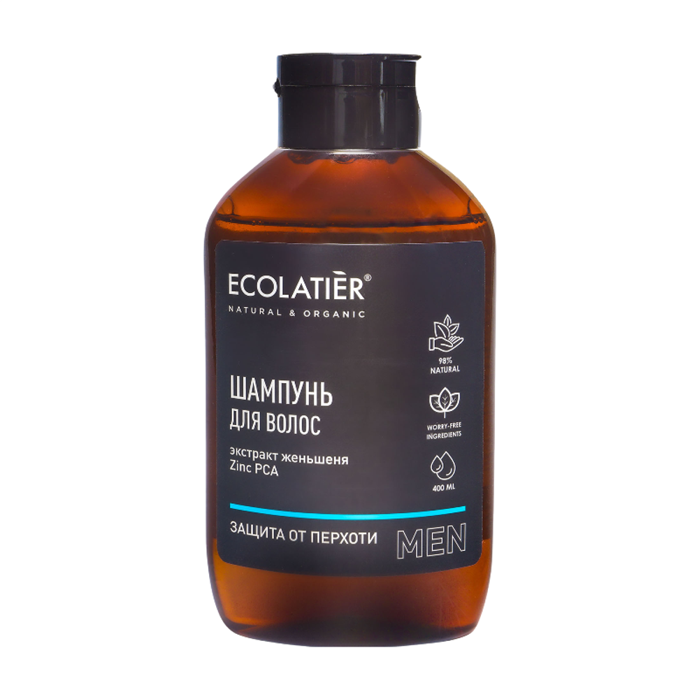 Мужской шампунь Защита от перхоти 400мл (ECOLATIER)
