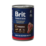 Консервы BRIT PREMIUM BY NATURE dog говядина для взрослых собак всех пород 6х410г