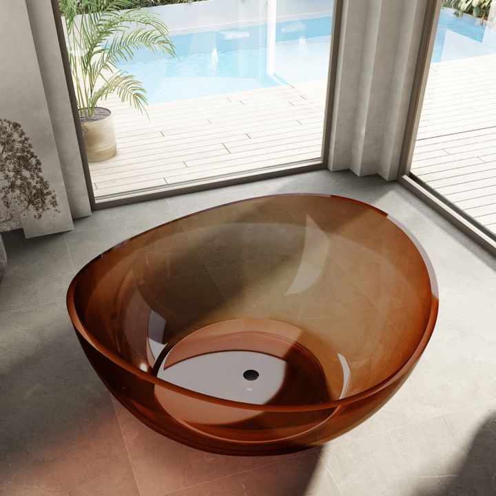 Прозрачная ванна ABBER Kristall AT9705Opal коричневая