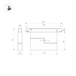 Светильник MAG-ORIENT-FLAT-FOLD-S195-6W Warm3000 (BK, 80 deg, 48V) (Arlight, IP20 Металл, 5 лет) 034659(1)