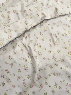 Декоративная наволочка с рюшами, оборками "Весенние цветы" 50х70 см, 1 шт, без молнии