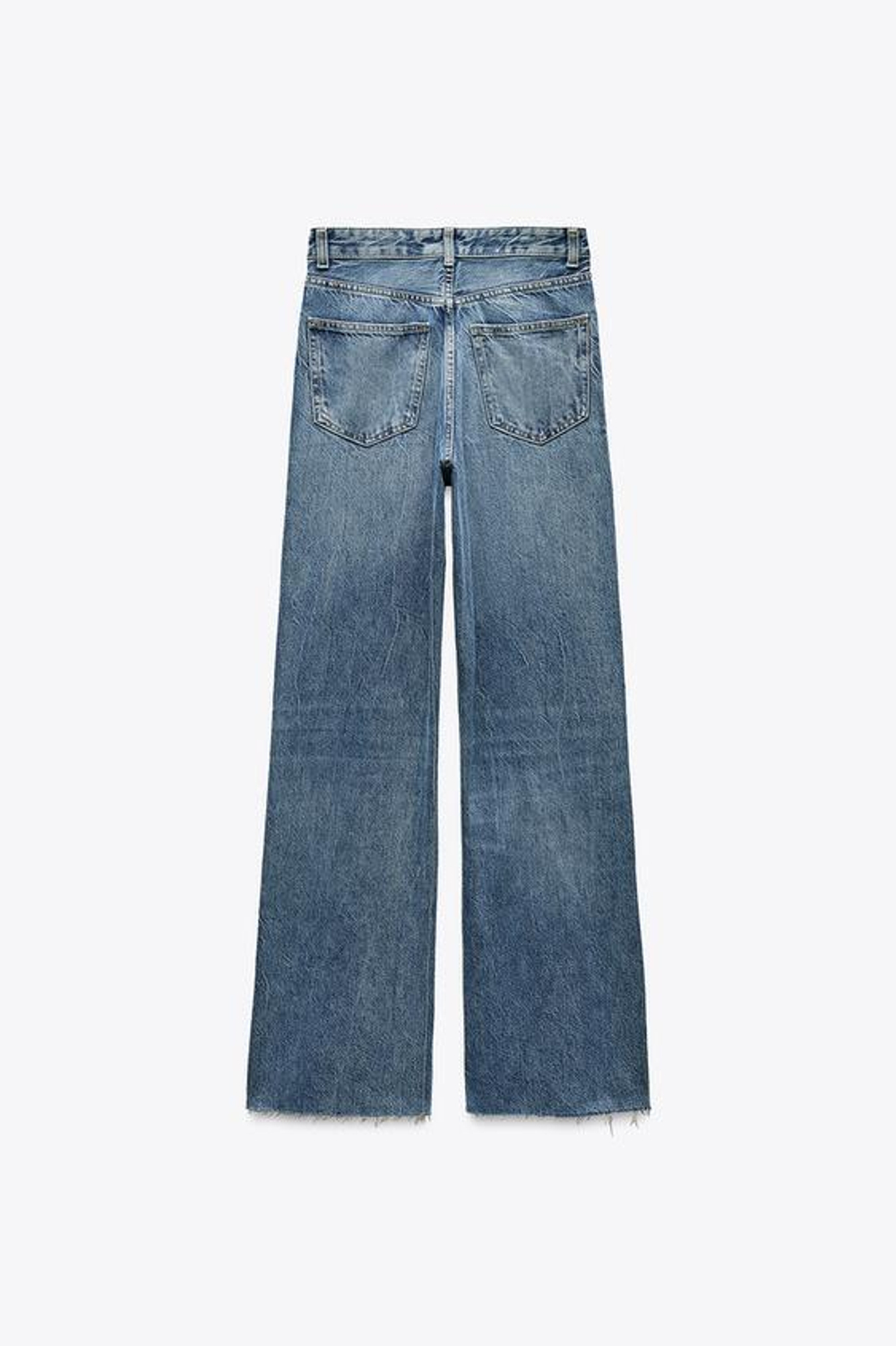 ZARA ДЖИНСЫ С ВЫСОКОЙ ПОСАДКОЙ TRF WIDE LEG, СИНИЙ