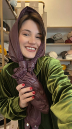 Варежки стеганые черешня