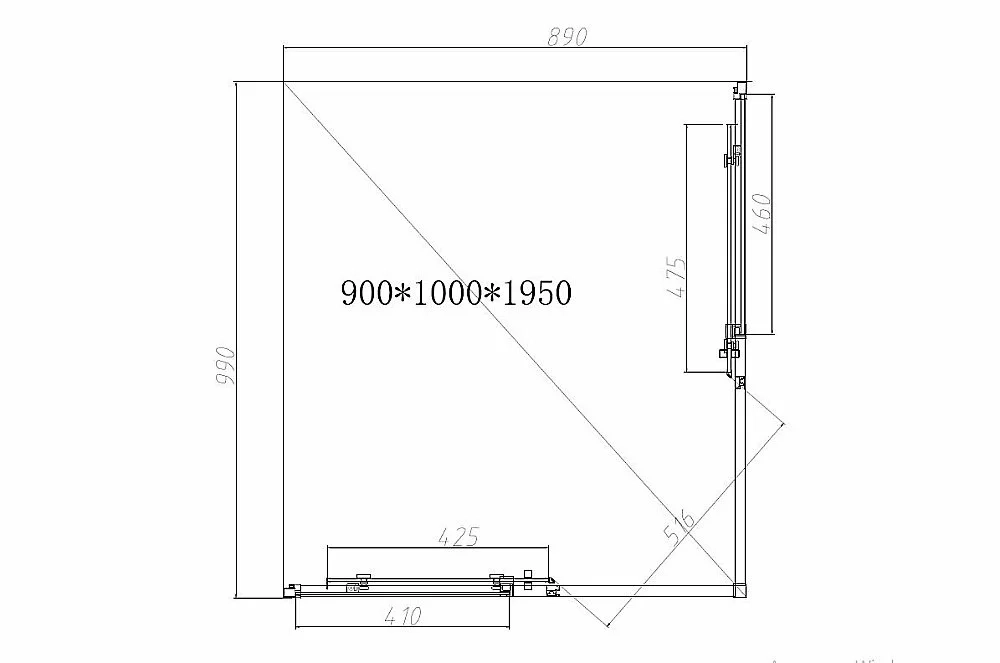 Душевой уголок Vincea SLIM-N VSS-4SN9010CL 100x90 стекло прозрачное/профиль хром