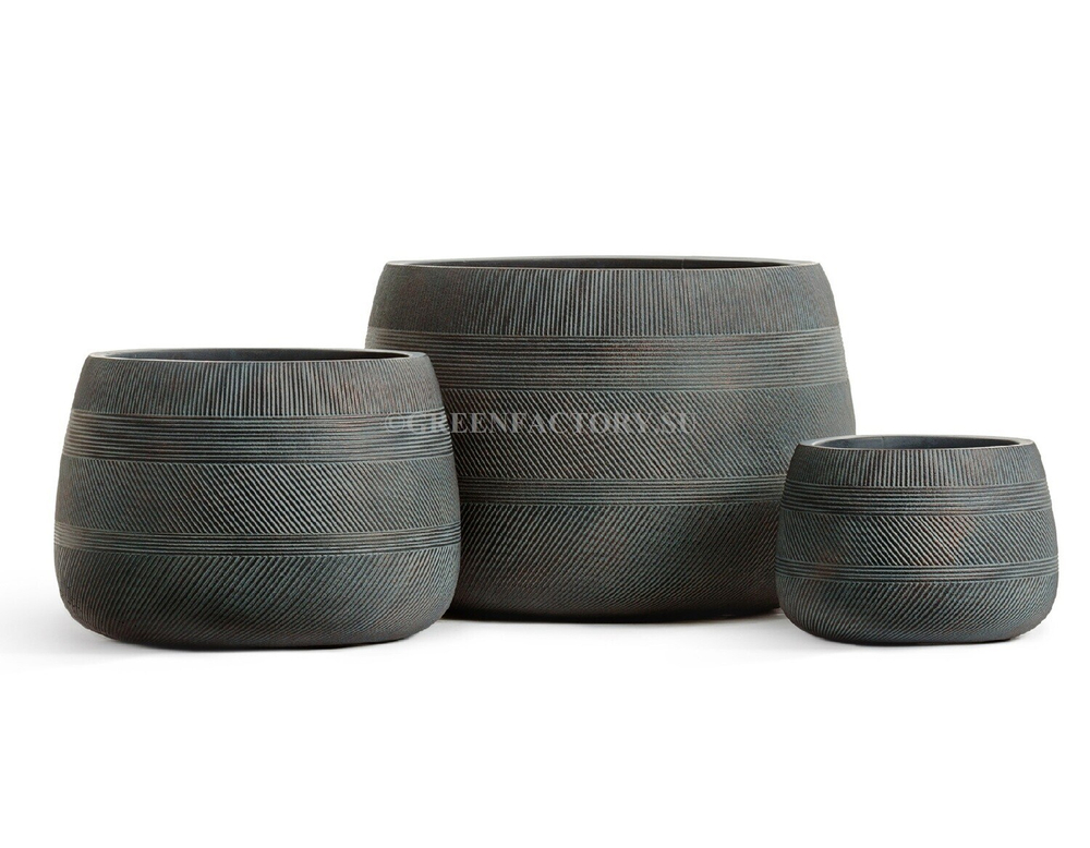 Кашпо TREEZ ERGO - серия Graphics - Низкая чаша - Окись с медной патиной