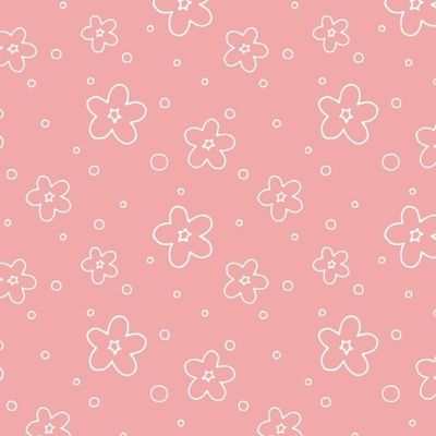 Бесшовный фон из белых цветов на розовом фоне.