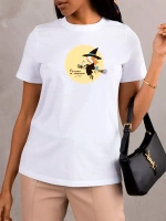 Футболка больших размеров с принтом ведьма