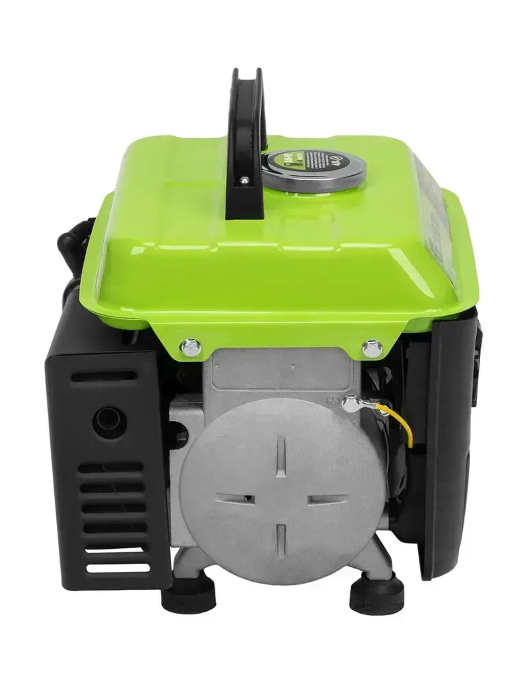 Генератор бензиновый СИБРТЕХ БС-950, 0.8 кВт мощность и 63 см3 объем двигателя, 4 л объем топливного бака, ручной стартер и 1 розетка, резиновые опоры и рукоятка, 94665