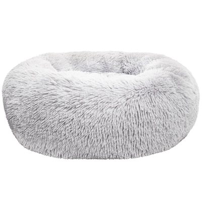 Лежанка круглая Triol "Плюшка" S, серая, 450*450*130мм