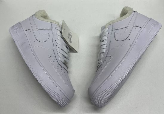 Кроссовки Nike Air Force 1 Low All White с мехом