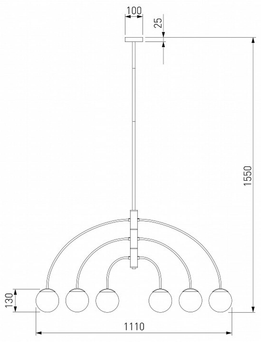 Люстра на штанге Eurosvet Cenacolo 30179/6 черный