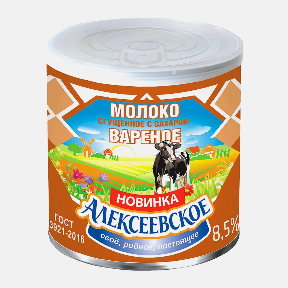 Молоко сгущенное Алексеевское вареное 8.5% 360г