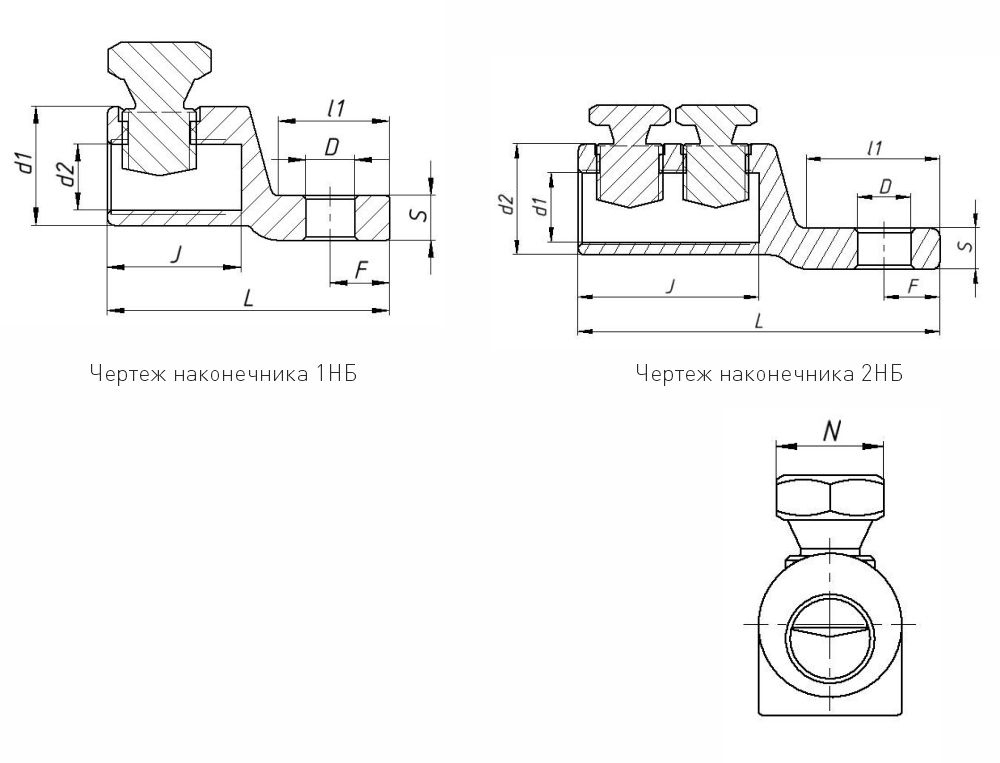 Наконечник болтовой 2НБ-2-100 (70-120) ЗЭТАРУС