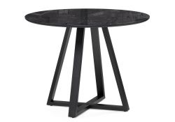 Стеклянный стол Норфолк 100х78 черный мрамор / черный