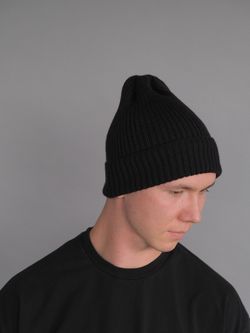 Шапка вязаная-резинка весенняя/осенняя КЭП(Черный) МУЖСКОЙ