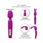 Лиловый вибратор с 2 сменными насадками R-Evolution Wand Vibrator with 2 Attachments (Цвет: лиловый)