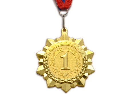 Медаль спортивная с лентой 1 место d - 7,5 см :5706-1