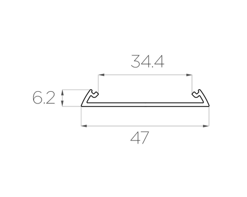 Профиль накладной алюминиевый LC-LP-0647-2 Anod