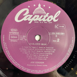 Винтажная виниловая пластинка LP Joe Cocker Civilized Man (Germany 1984) A Girl Like You