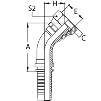 Фитинг DN 10 BSP (Г) 3/8 (45)