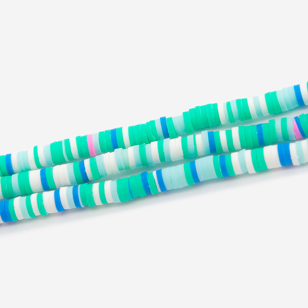 Бусины хеши, каучук, оттенок микс "Зелень"