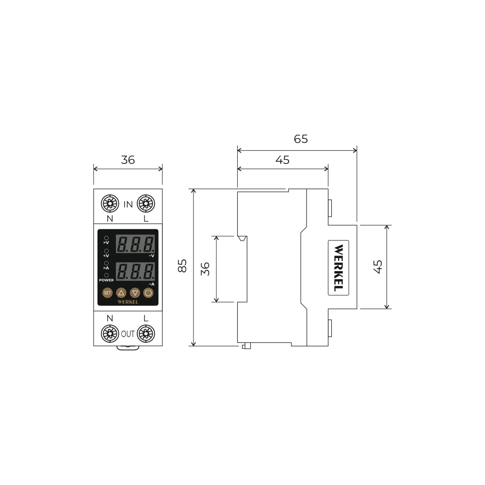 Реле напряжения 1P+N 63А W932P63R
