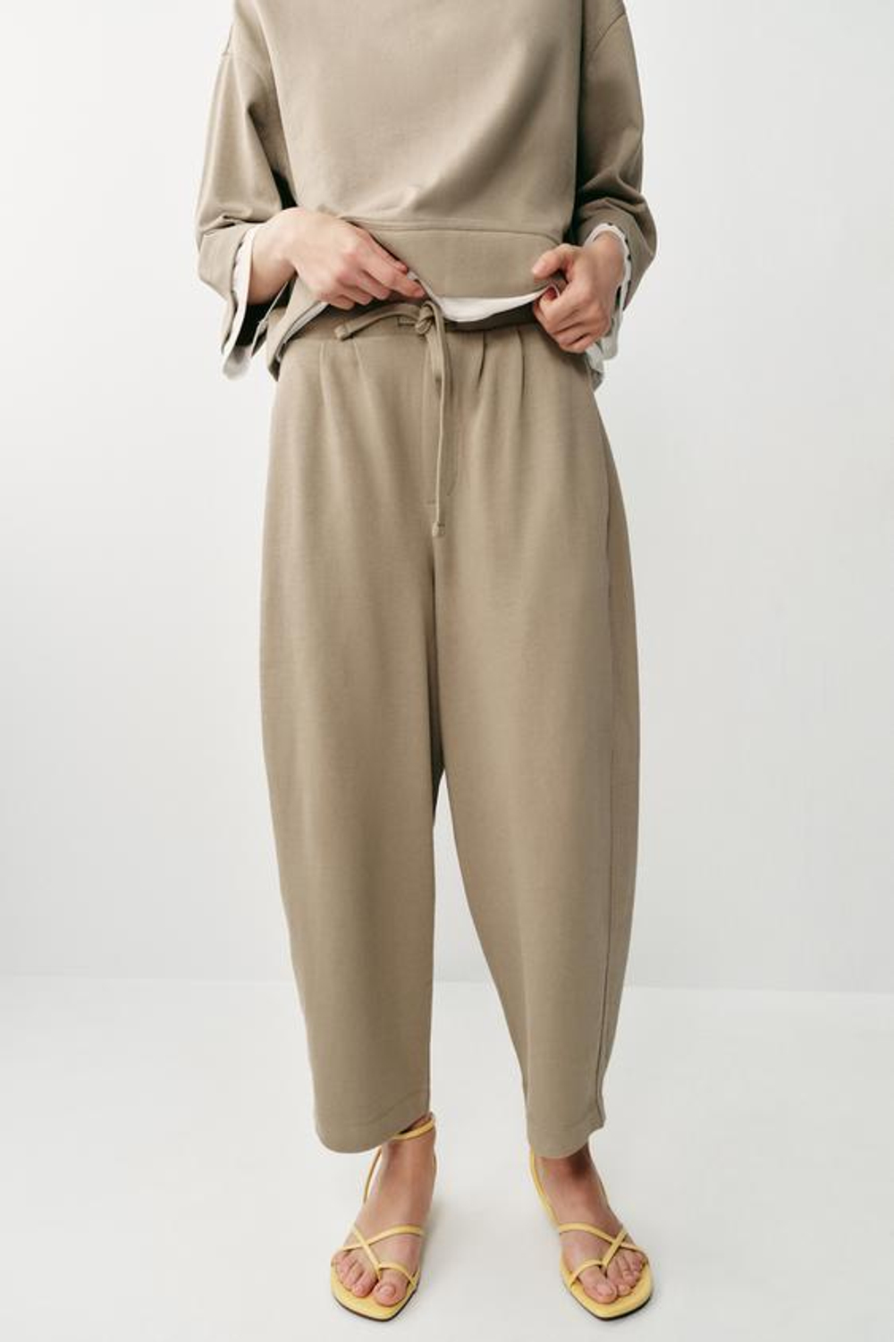 ZARA БРЮКИ BALLOON, МЯГКИЙ КАШТАНОВЫЙ