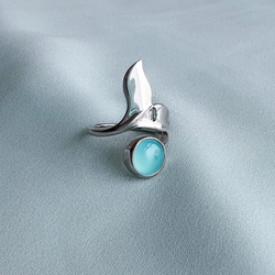 Кольцо Кит с бирюзовым халцедоном