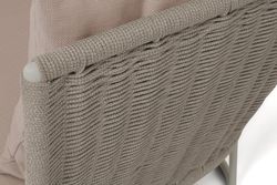 "Фиджи" диван 3-местный плетеный из роупа, каркас алюминий светло-серый (RAL7035) муар, роуп серый меланж круглый, ткань Mossle бежевая