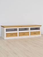 Тумба под телевизор Landhouse 3 ящика из сосны, белый