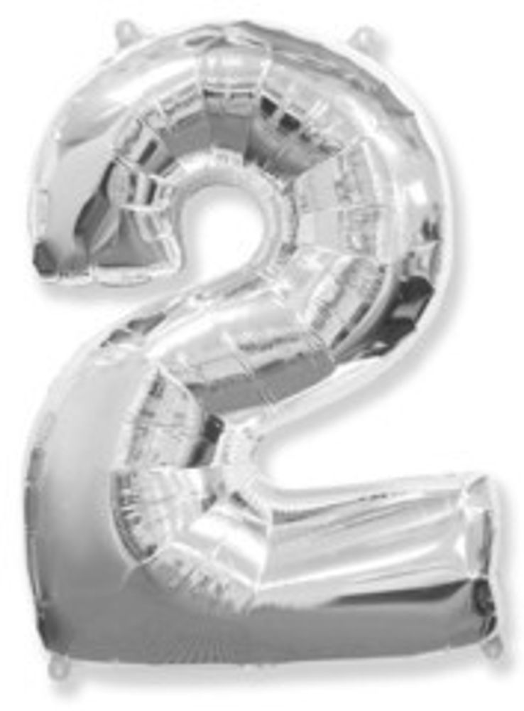 Р Цифра 2 Серебро (40&#39;&#39;/102 см)