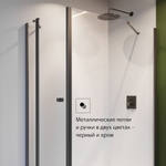 Боковая часть Roca Capital 800x1950, стекло прозрачное, черная 7M4408016M