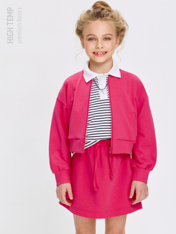 Мини юбка из футера с карманами