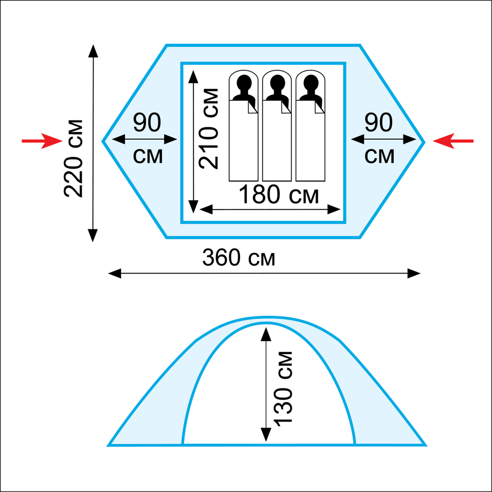 Tramp палатка Nishe 3 (V2) (зеленый)