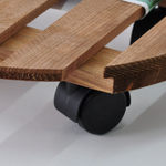 Подставка для цветов, 30х30х7, Флорэль, круглая на колесиках, этажерка, напольное, на подоконник, полка, из массива дерева, рустик, Dipriz