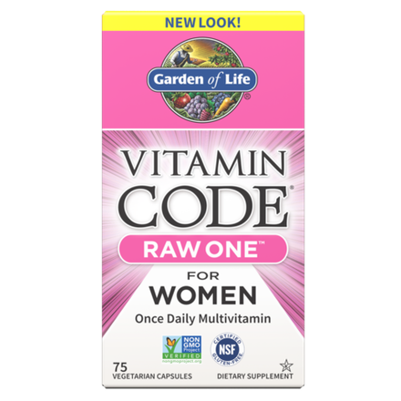 Garden of Life, Мультивитамины для женщин, Vitamin Code RAW One for Women, 75 вегетарианских капсул