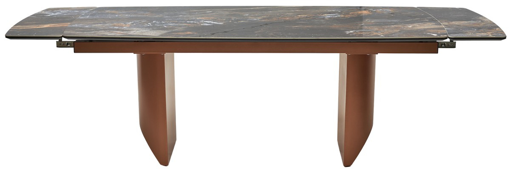 Стол М-City DISAUR Пуанто 200 Черная Лава (Titanium Lawa Nero), керамика, Медь каркас