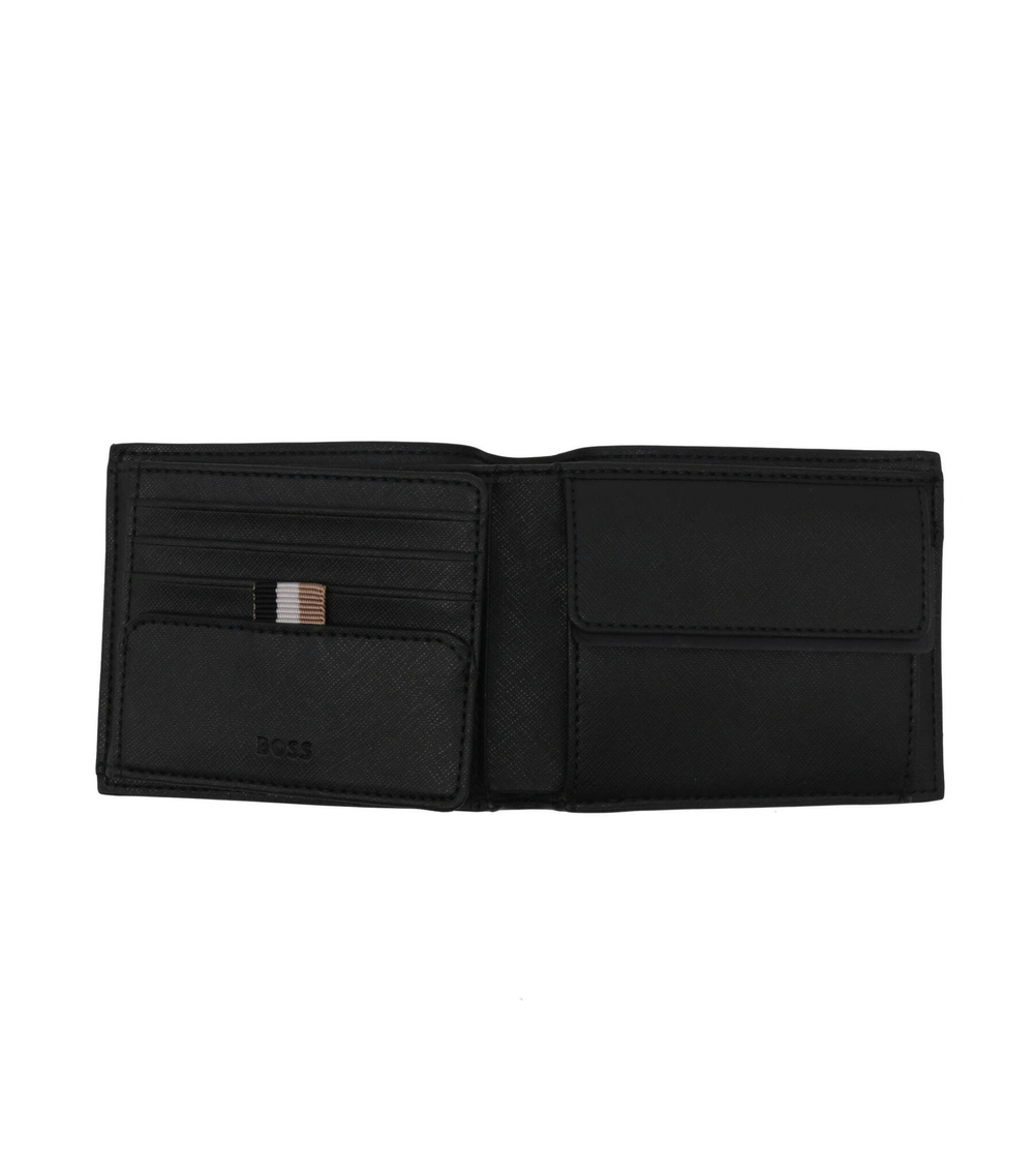 кожаный кошелек zair_trifold BOSS BLACK - черный(50485623)