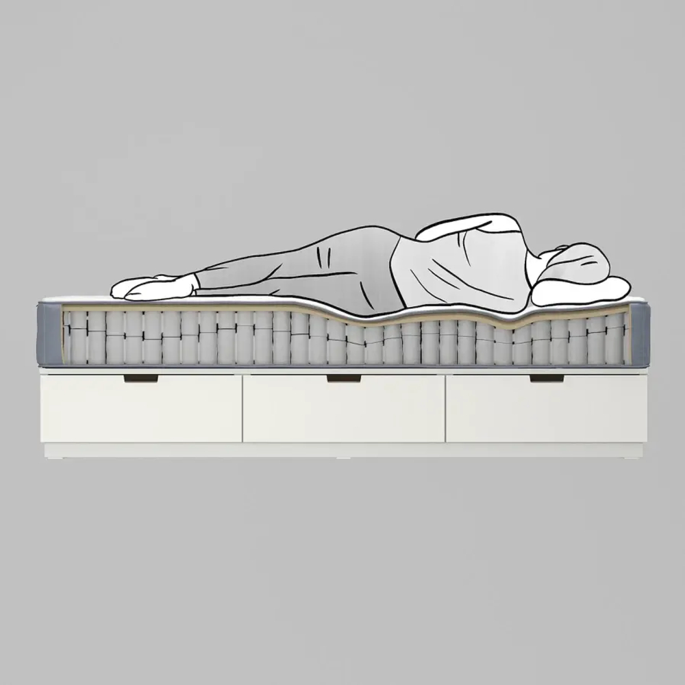 Матрас - VÅGSTRANDA /VАGSTRANDA IKEA/ ВОГСТРАНДА  ИКЕА,  200х160 см, белый/серый