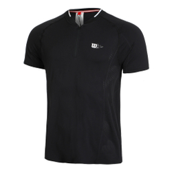 Мужское теннисное поло Wilson Series Seamless Henley Half-Zip 2.0 Polo Men - Black, White